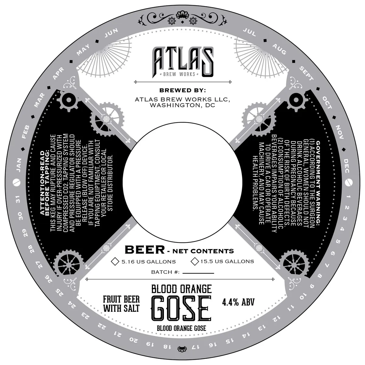Blood Orange Gose label art — ATLAS BREW WORKS