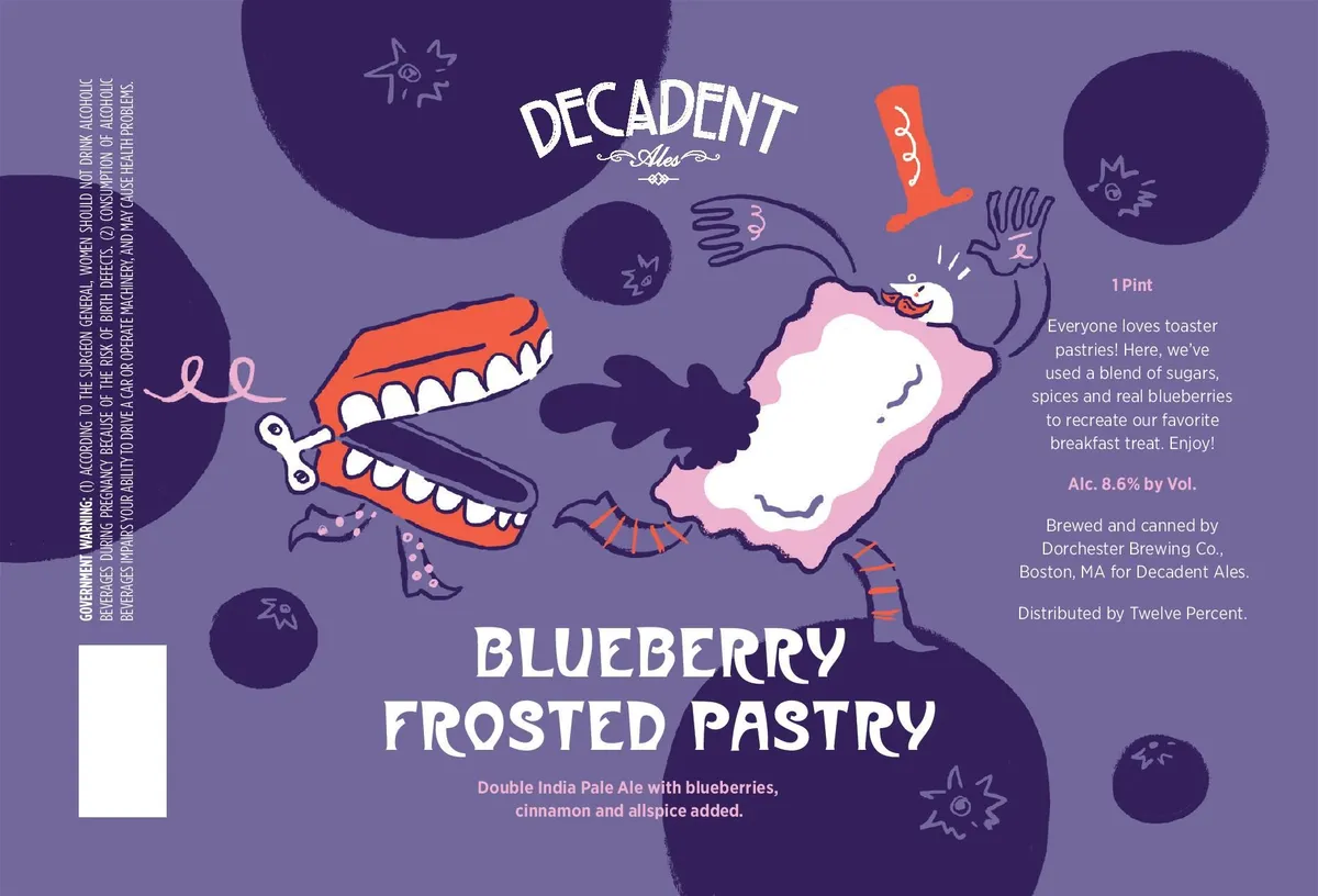 Blueberry Frosted Pastry label
