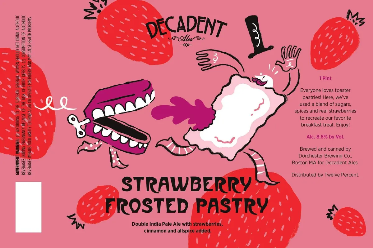 Strawberry Frosted Pastry label