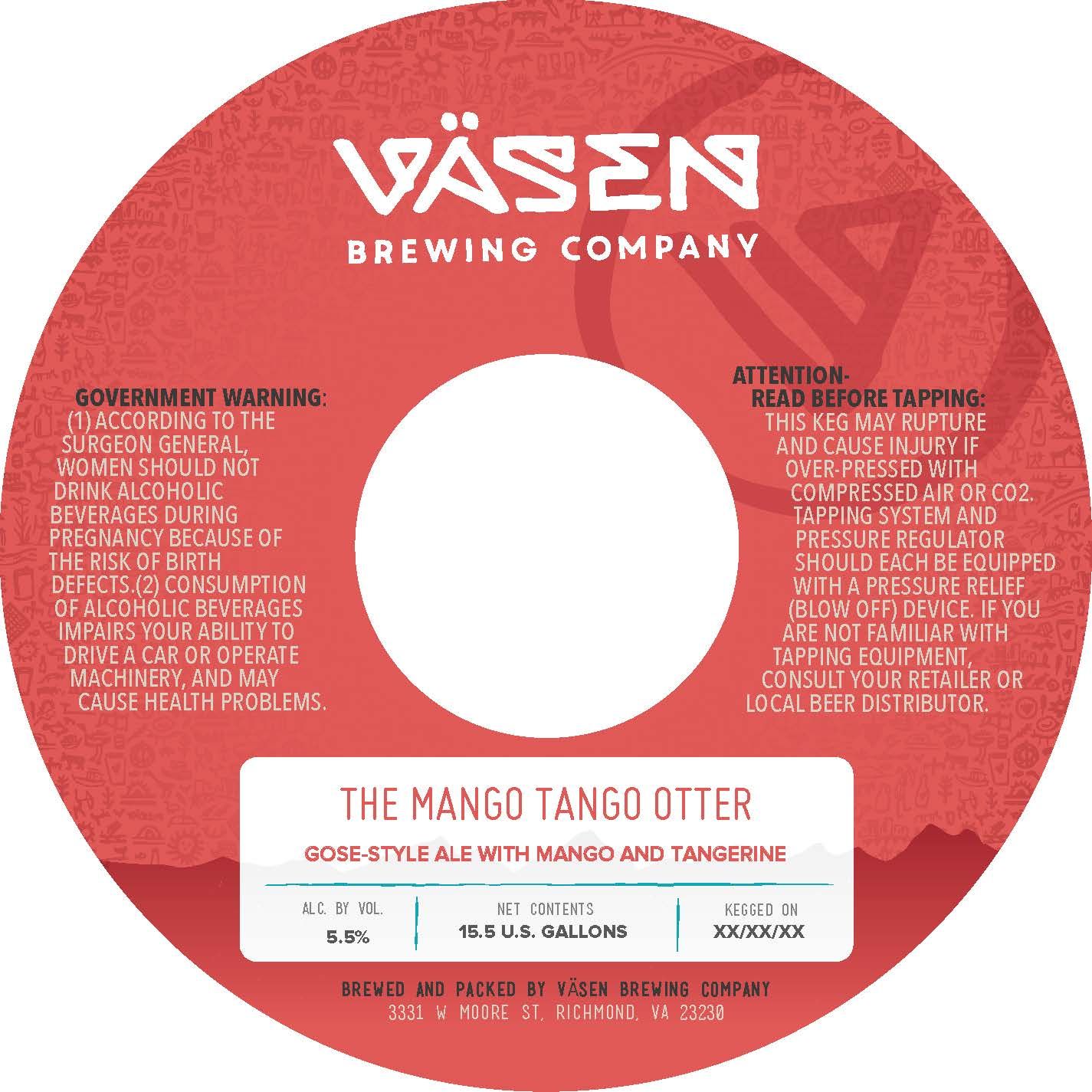 The Mango Tango Otter — full label as filed with TTB