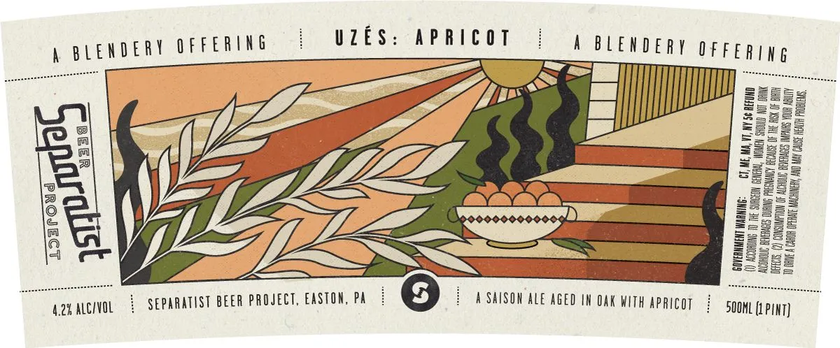 Uzès: Apricot label art — SEPARATIST BEER PROJECT