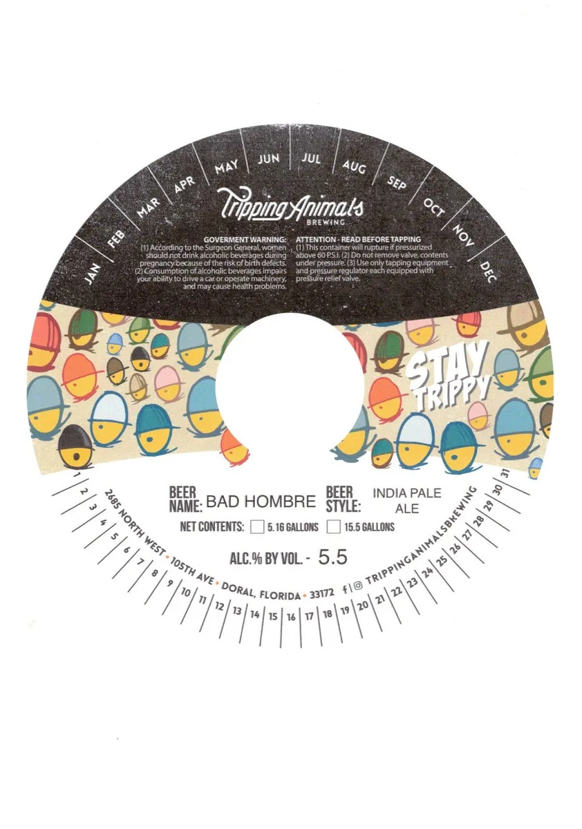 Bad Hombre. India Pale Ale label