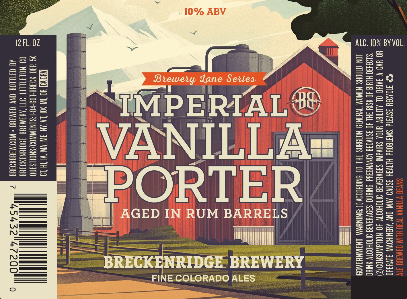 Imperial Vanilla Porter Aged in Rum Barrels — full label as filed with TTB