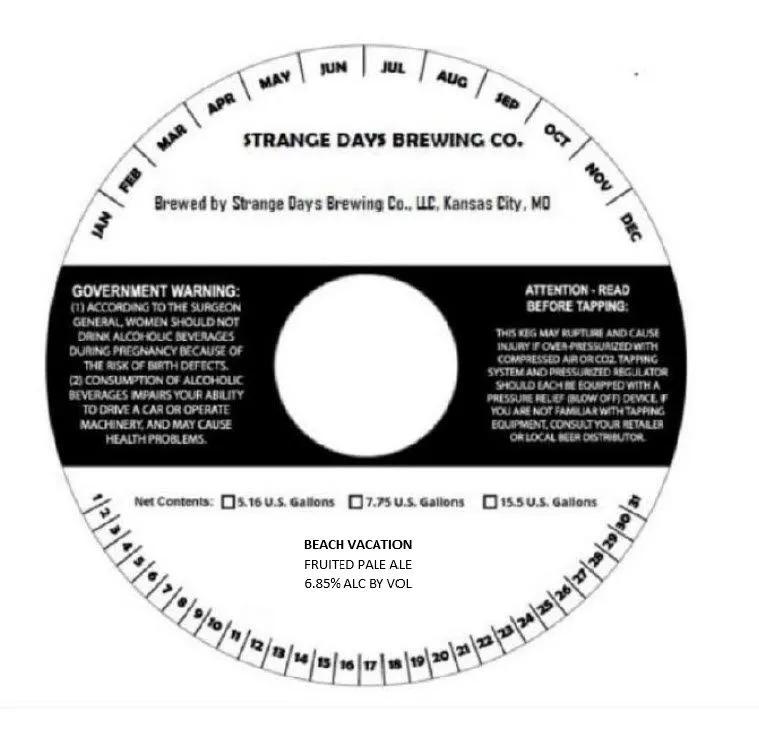 Beach Vacation - Fruited Pale Ale label