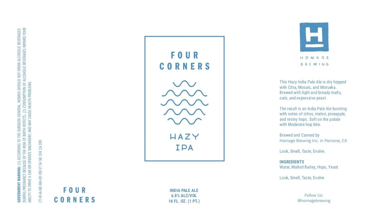 Four Corners Hazy Ipa label