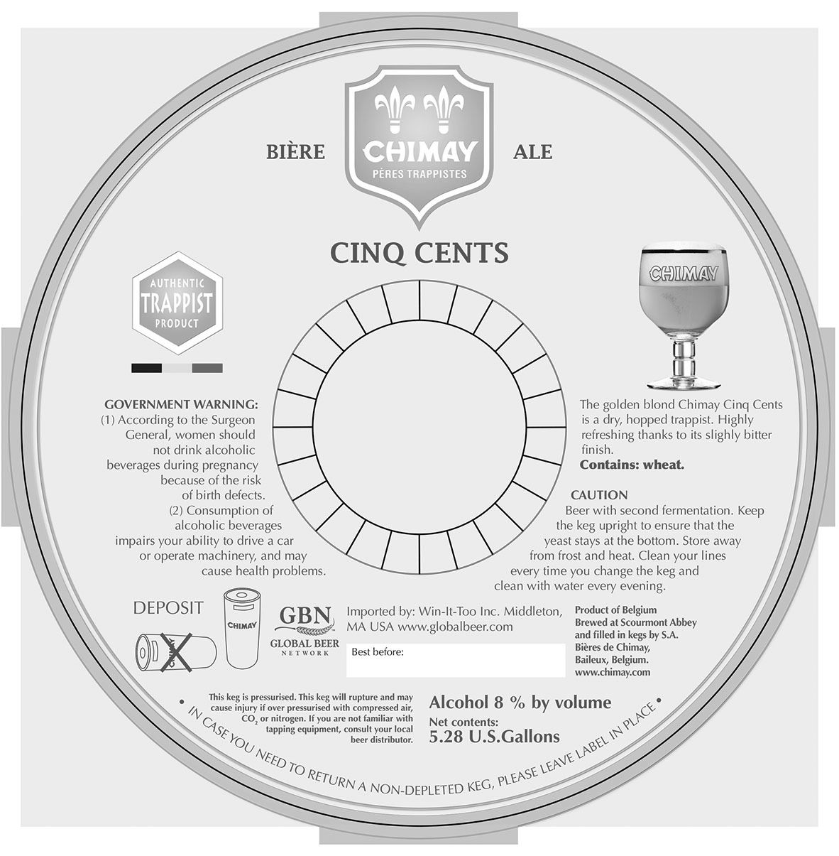 Cinq Cents — full label as filed with TTB
