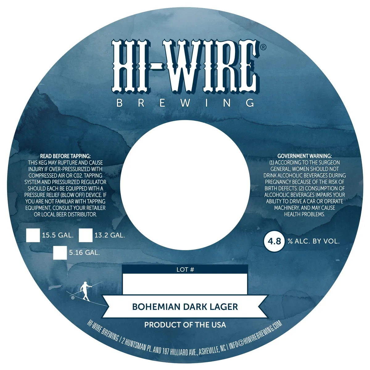 Bohemian Dark Lager label art — HI-WIRE BREWING