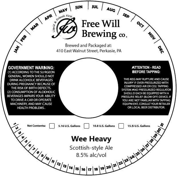 Wee Heavy — full label as filed with TTB