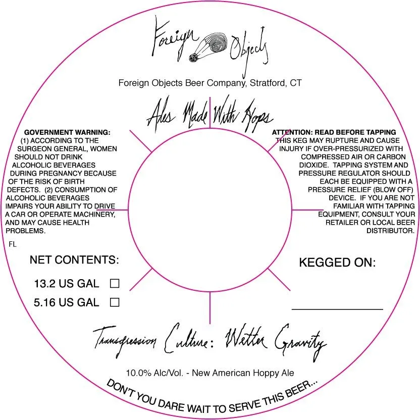 Transgression Culture: Wetter Gravity label
