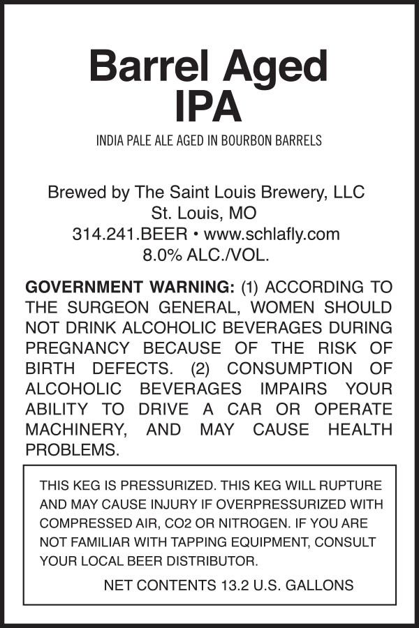 Barrel Aged IPA — full label as filed with TTB