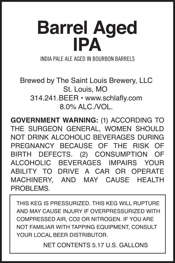 Barrel Aged IPA label