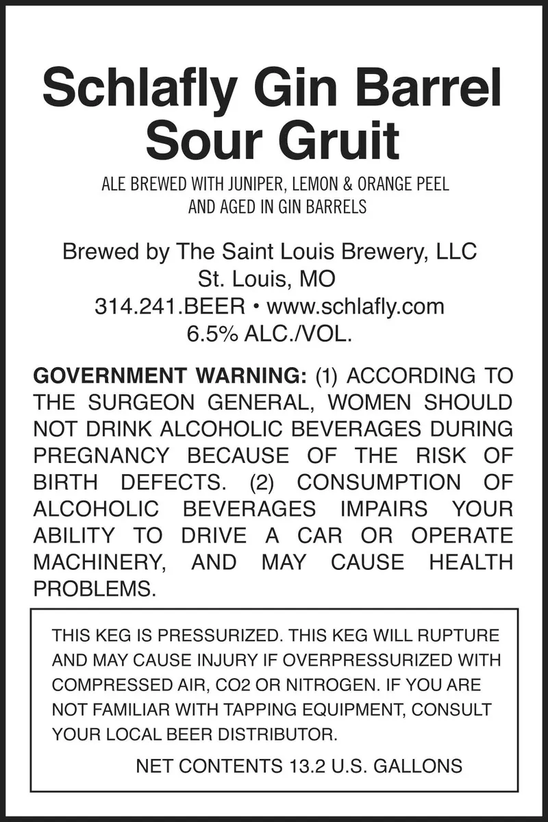 Gin-Barrel Sour Gruit label
