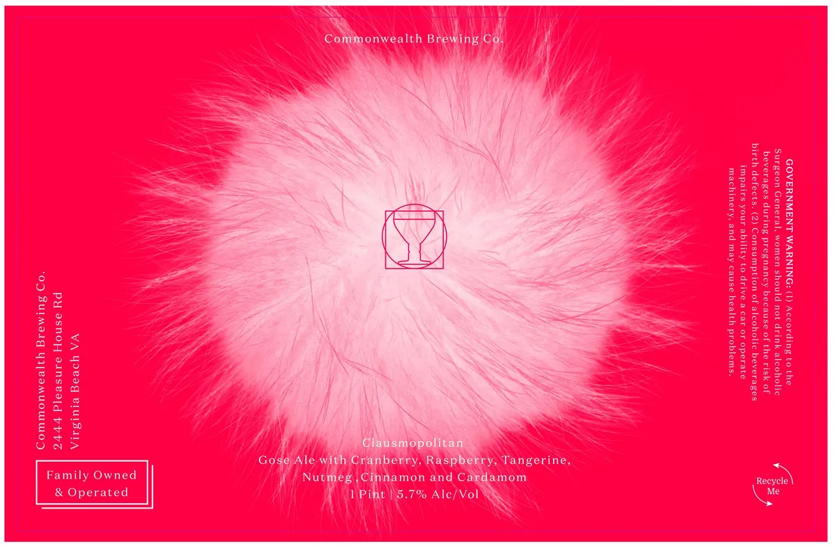 Clausmopolitan label art — COMMONWEALTH BREWING CO