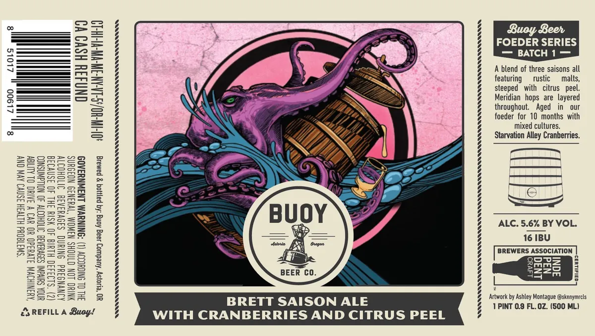 Brett Saison Ale with Cranberries and Citrus Peel label