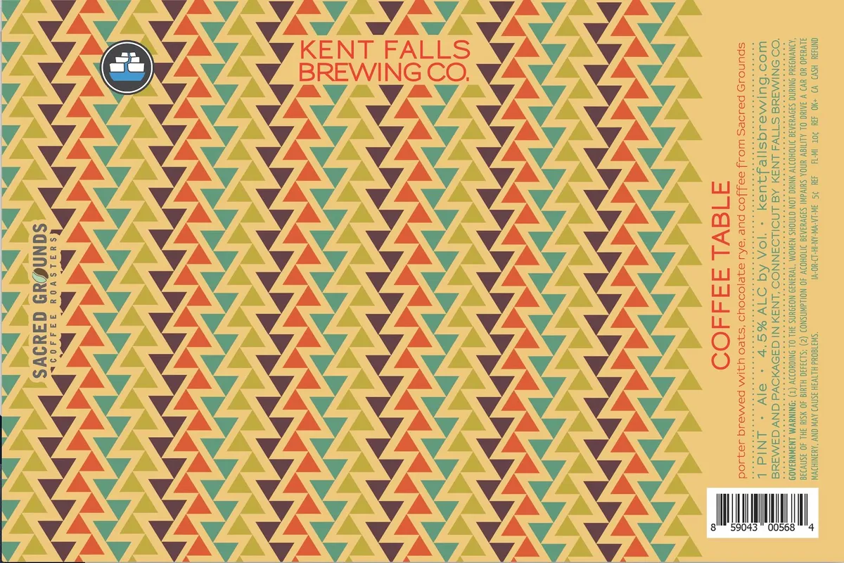Coffee Table label art — KENT FALLS BREWING COMPANY