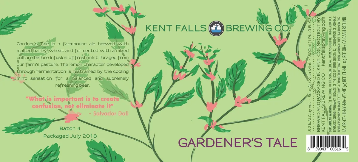 Gardener's Tale label art — KENT FALLS BREWING COMPANY