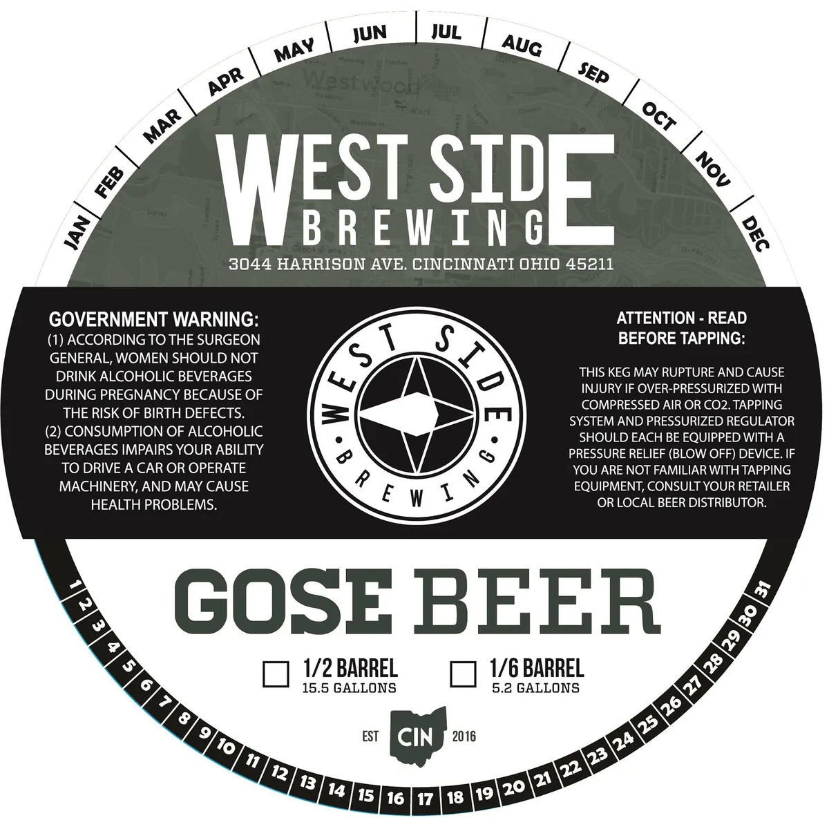 Gose Beer label art — WEST SIDE BREWING