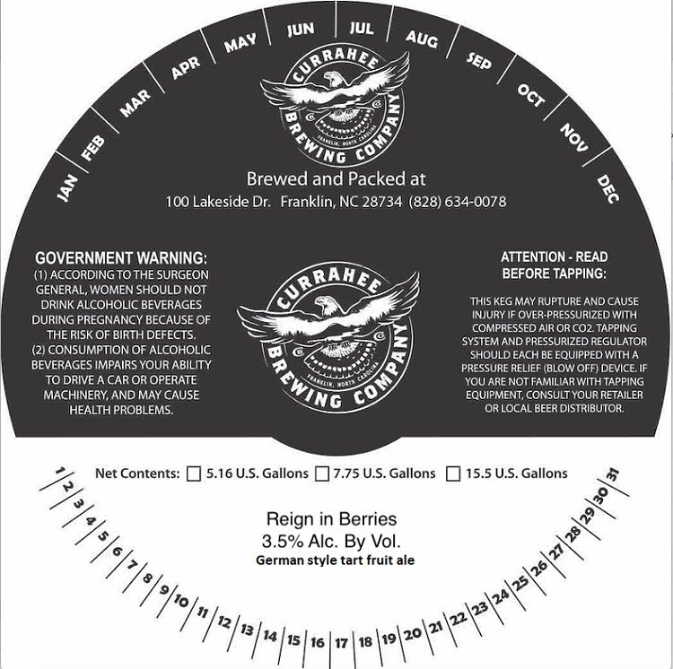 Reign in Berries — full label as filed with TTB