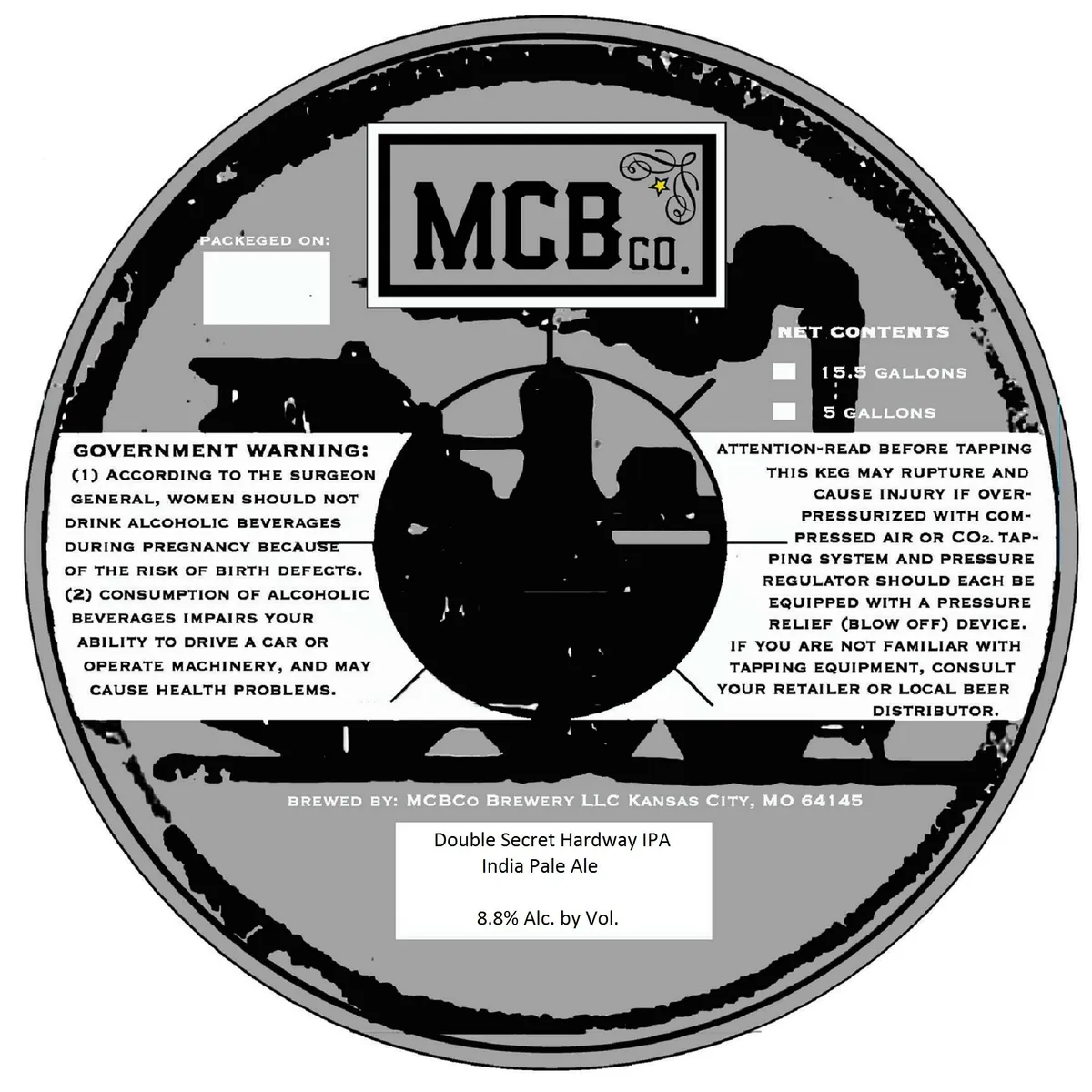 Double Secret Hardway IPA label art — MCBCO