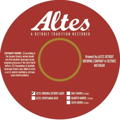 Altes Original Detroit Lager label