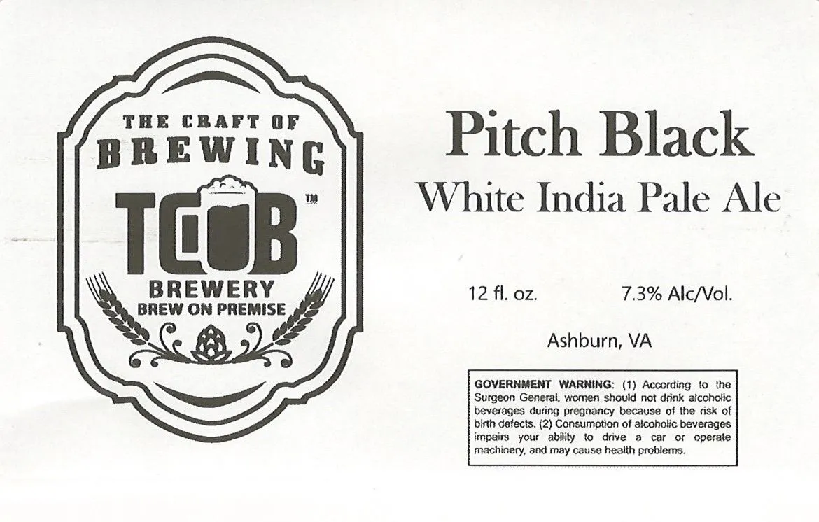 Pitch Black White India Pale Ale label