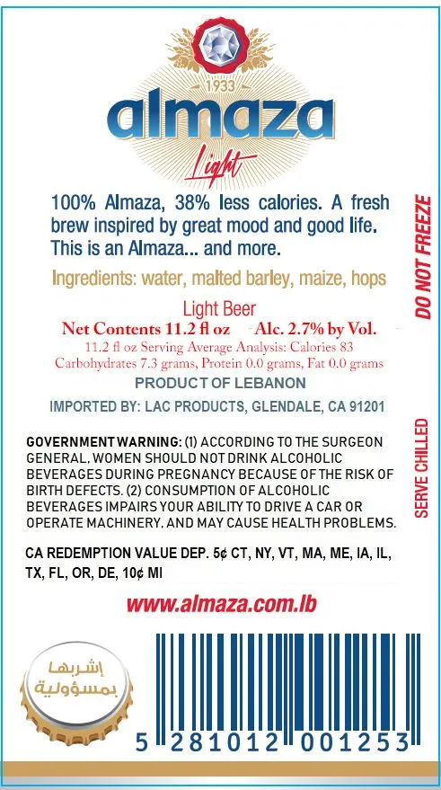 Almaza Light label art — ALMAZA