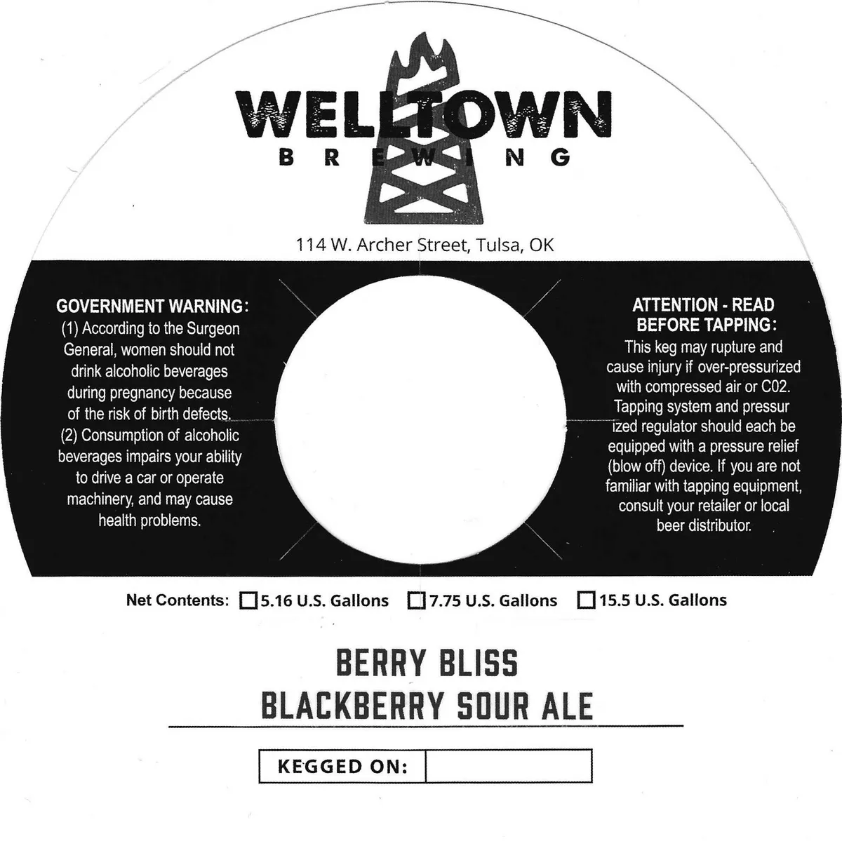 Berry Bliss Blackberry Sour Ale label