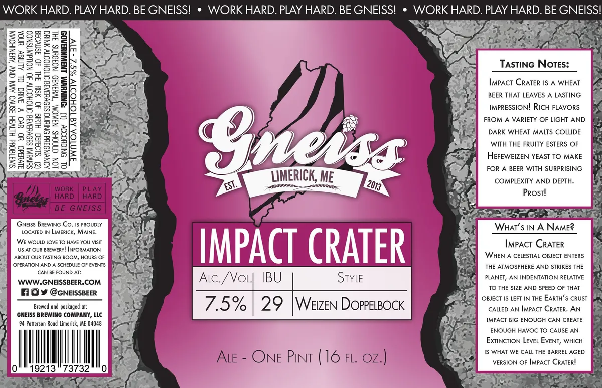 Impact Crater label art — IMPACT CRATER
