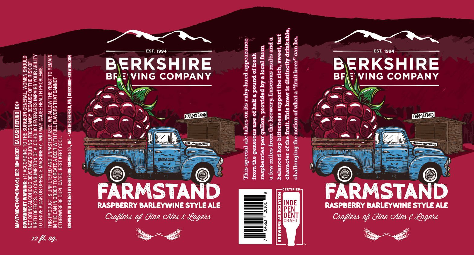 Farmstand Raspberry Barleywine Style Ale — full label as filed with TTB
