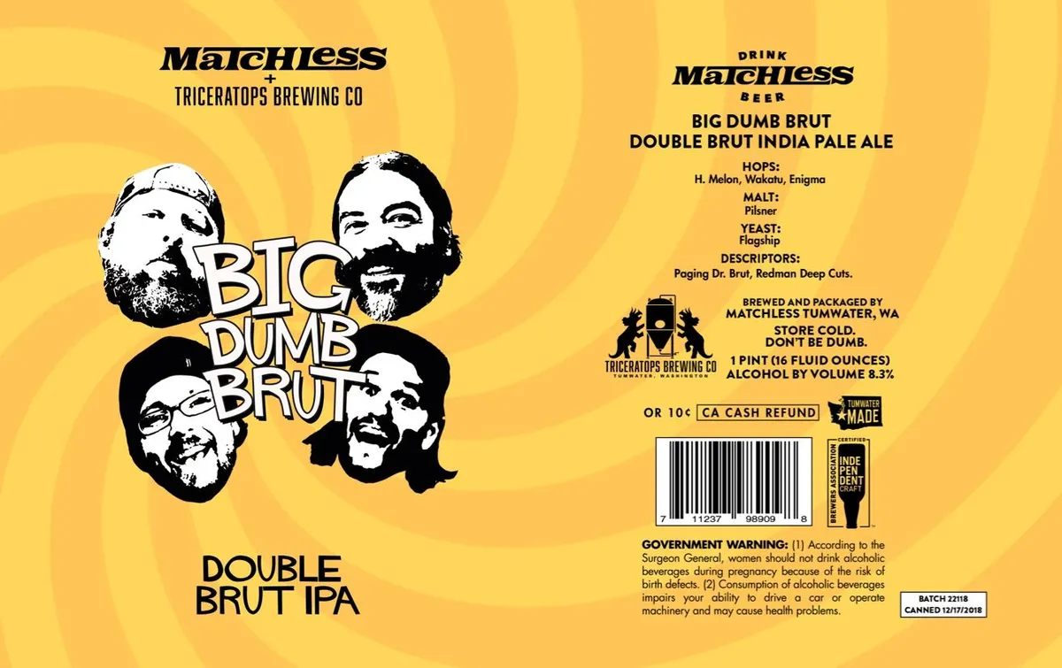 Big Dumb Brut Double Brut IPA label