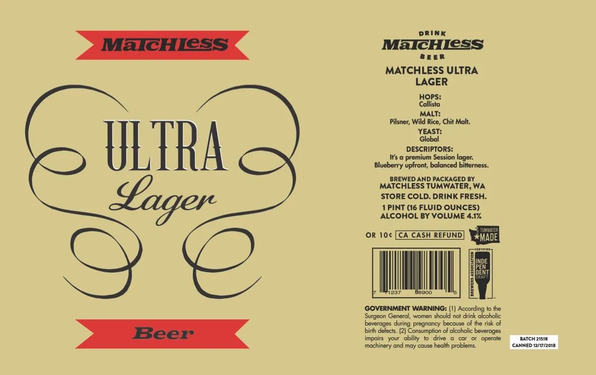 Ultra Lager label