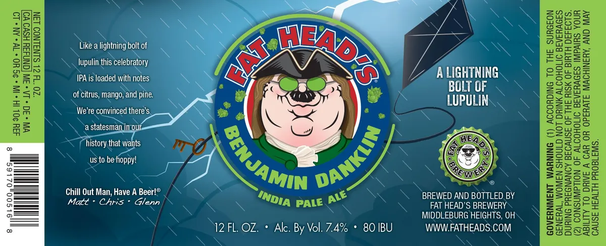 Fat Head's Benjamin Danklin label art — BENJAMIN DANKLIN