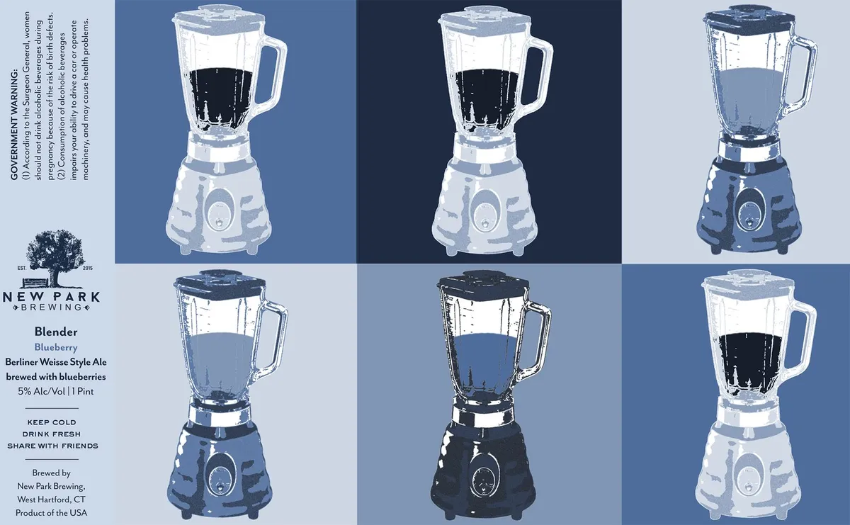Blender Blueberry label