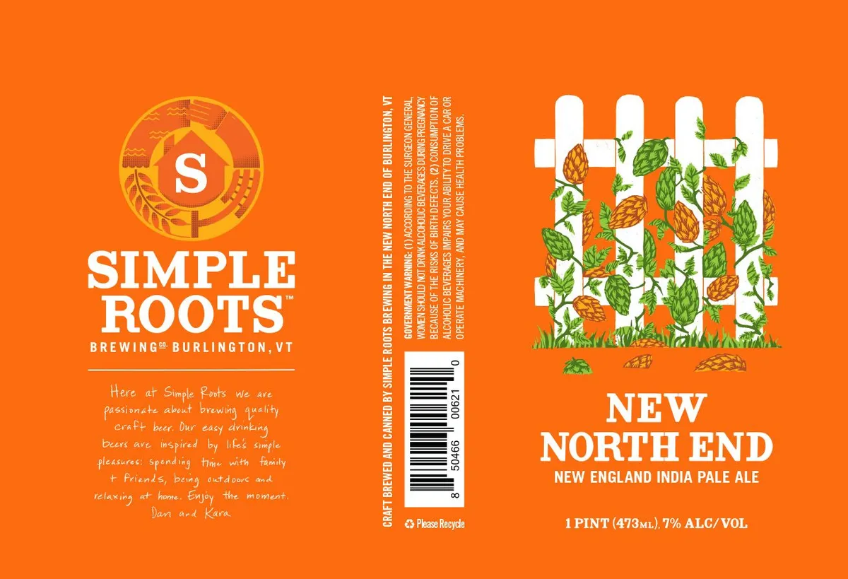 New North End label art — SIMPLE ROOTS BREWING