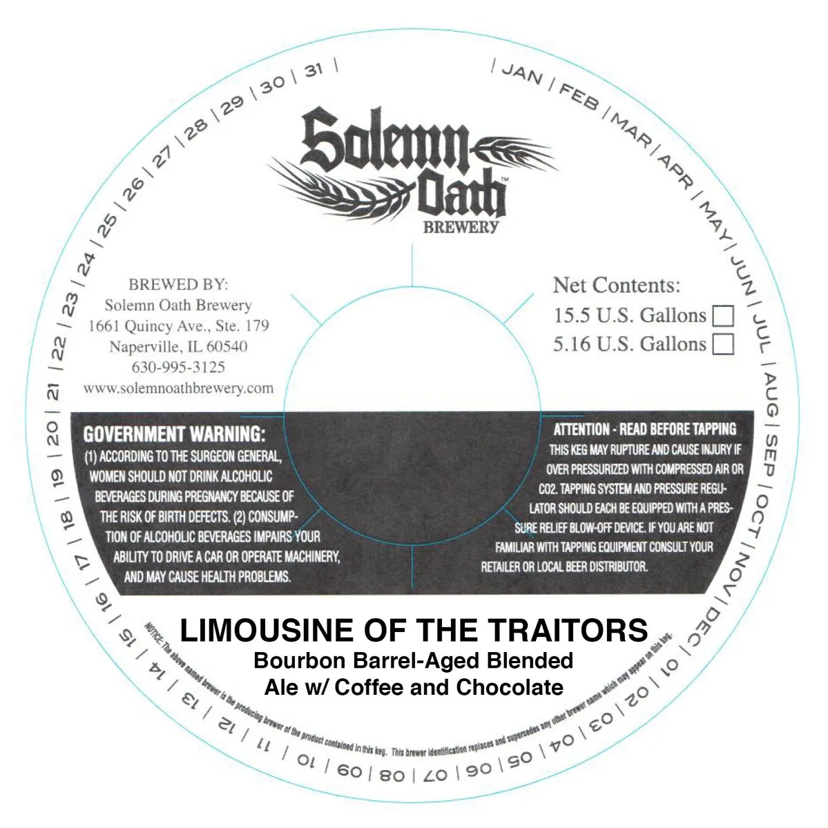 Limousine of the Traitors label art — SOLEMN OATH BREWERY