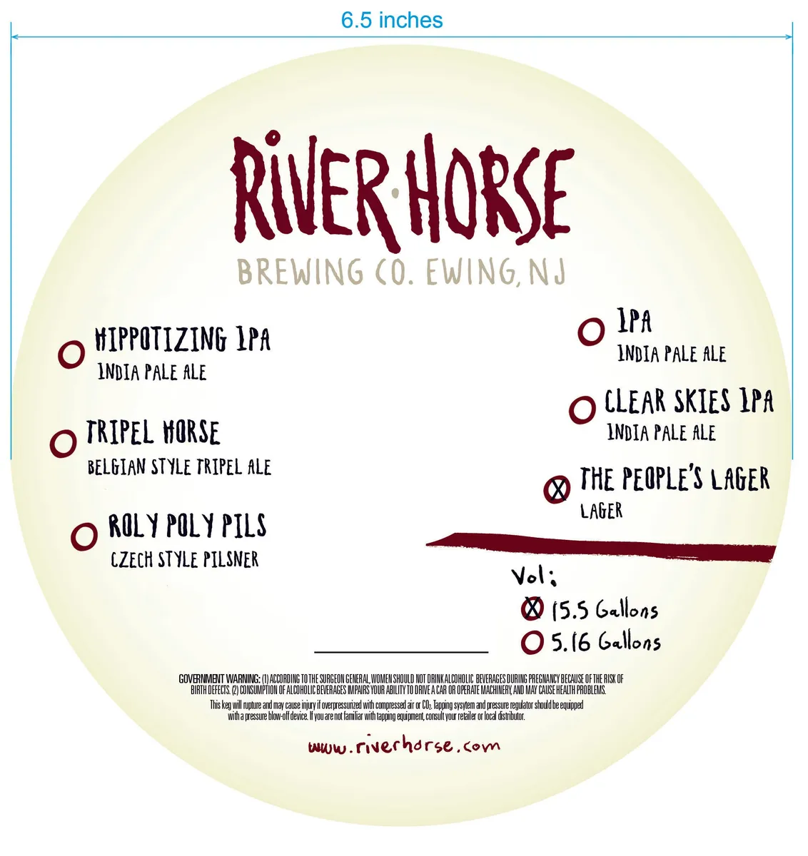 The People's Lager label art — RIVER HORSE