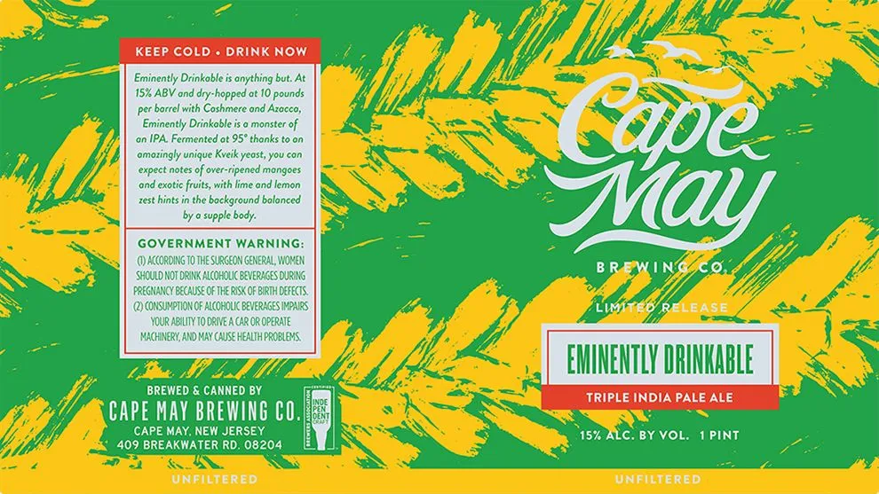 Eminently Drinkable label art — EMINENTLY DRINKABLE