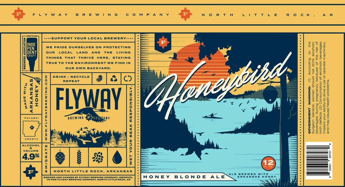 Honeybird label art — HONEYBIRD