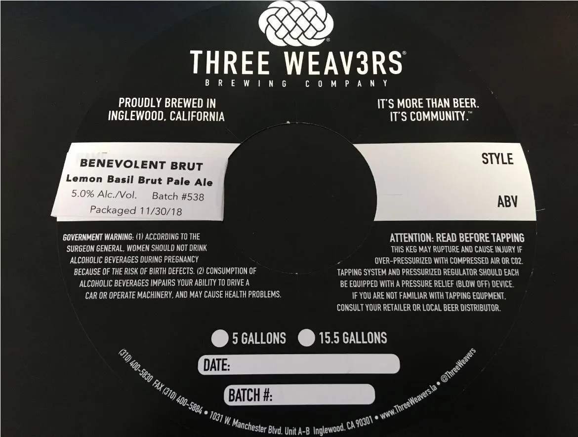 Benevolent Brut label