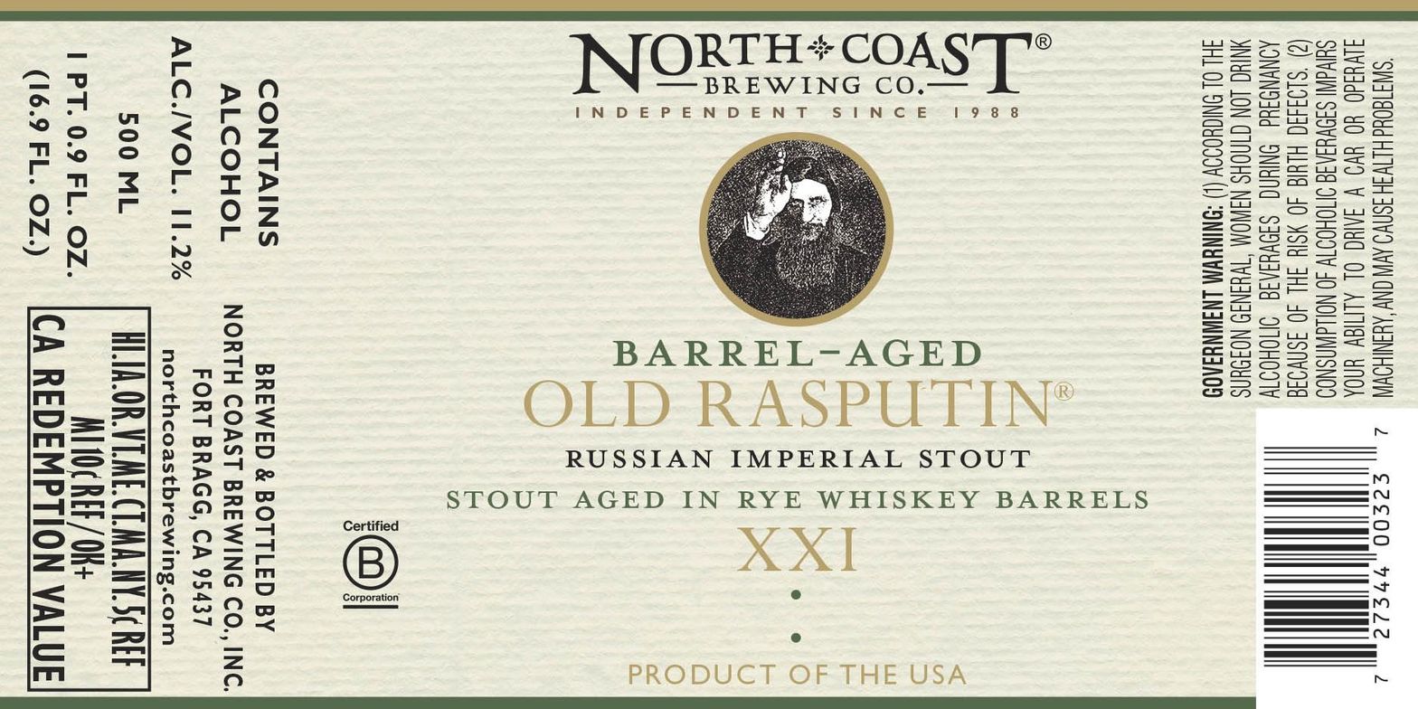 Barrel-Aged Old Rasputin XXI — full label as filed with TTB