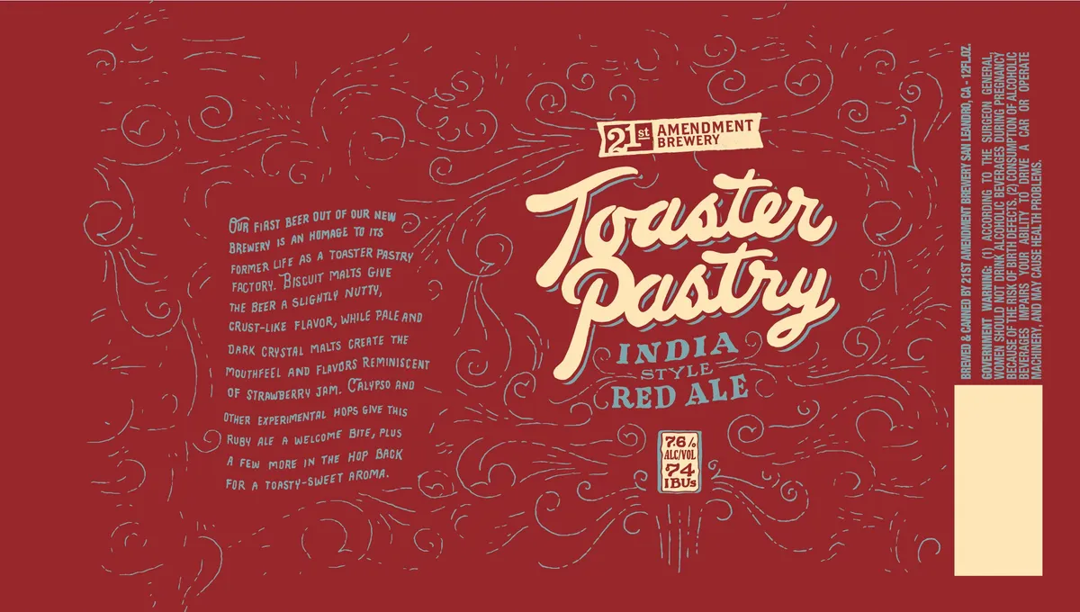 Toaster Pastry label art — 21ST AMENDMENT BREWERY