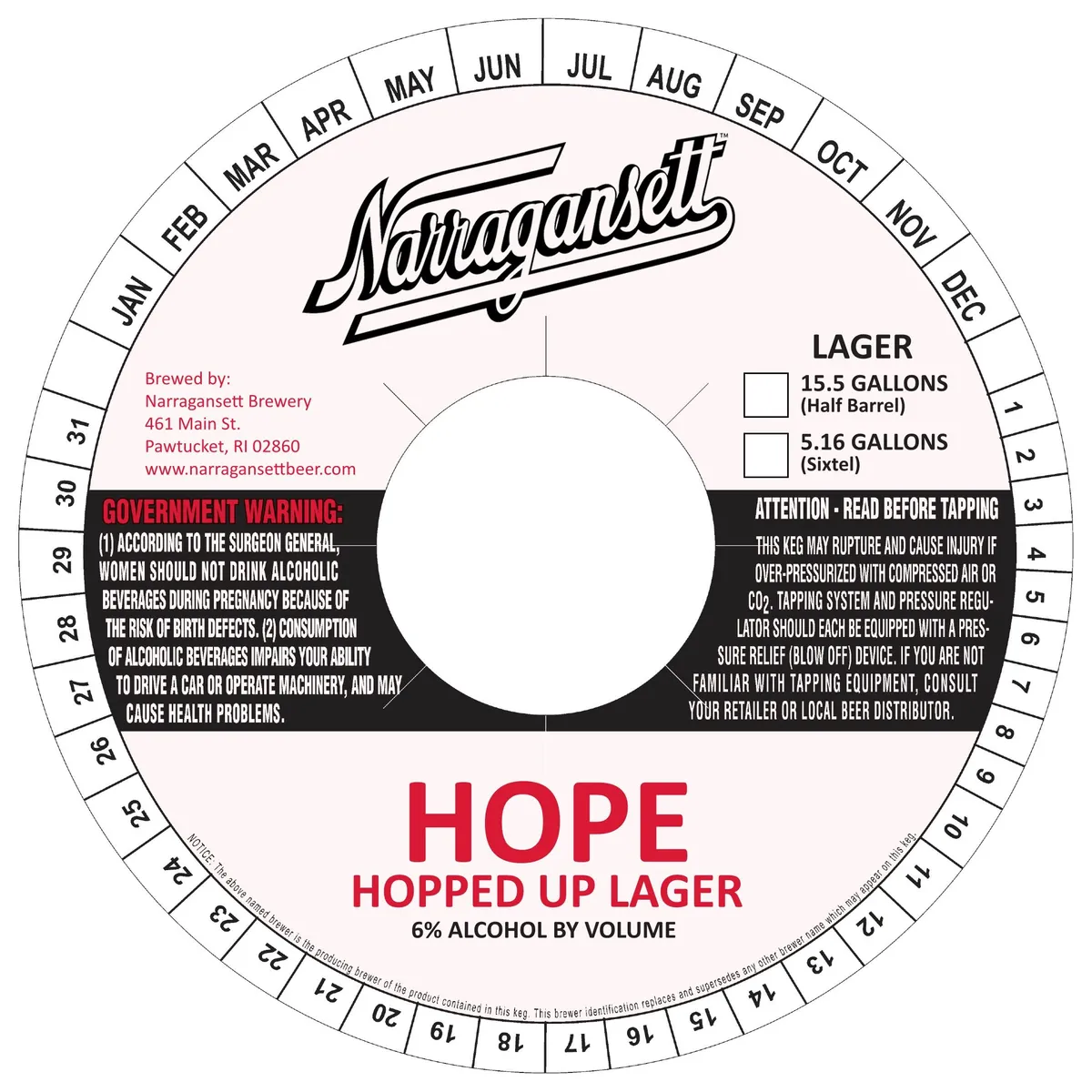 Hope Hopped Up Lager label art — HOPE HOPPED UP LAGER