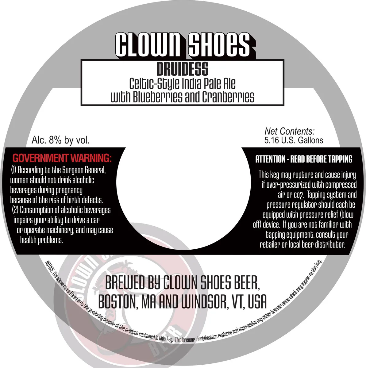 Druidess label art — CLOWN SHOES