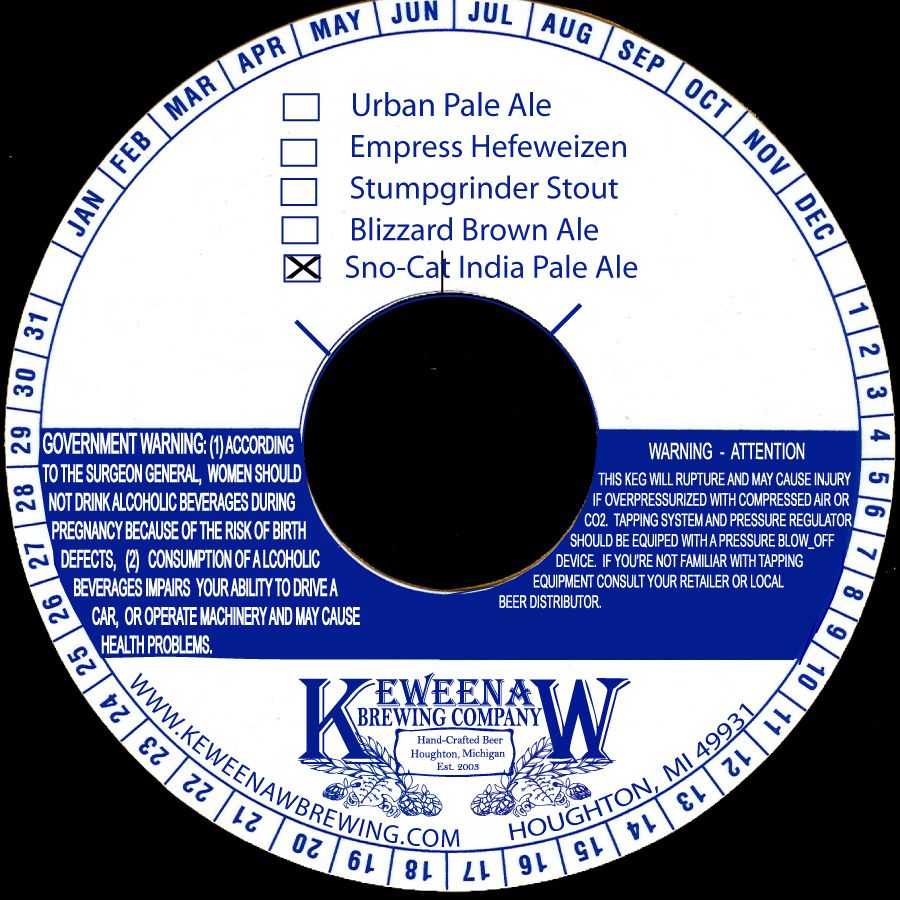 Sno-Cat India Pale Ale — full label as filed with TTB