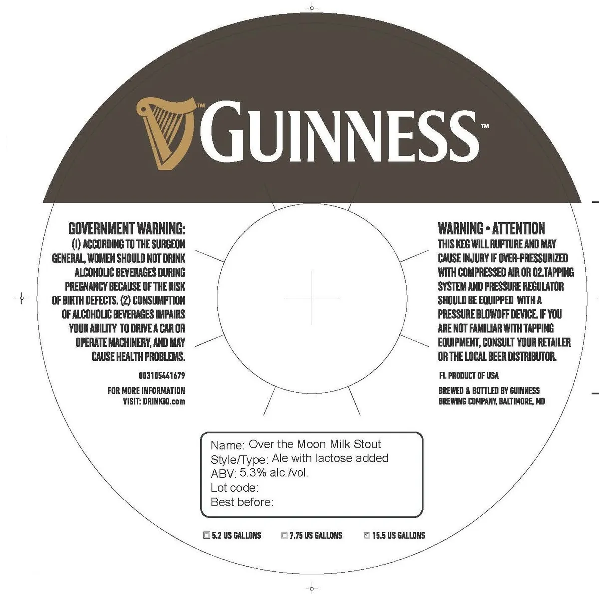 Over the Moon Milk Stout label art — GUINNESS