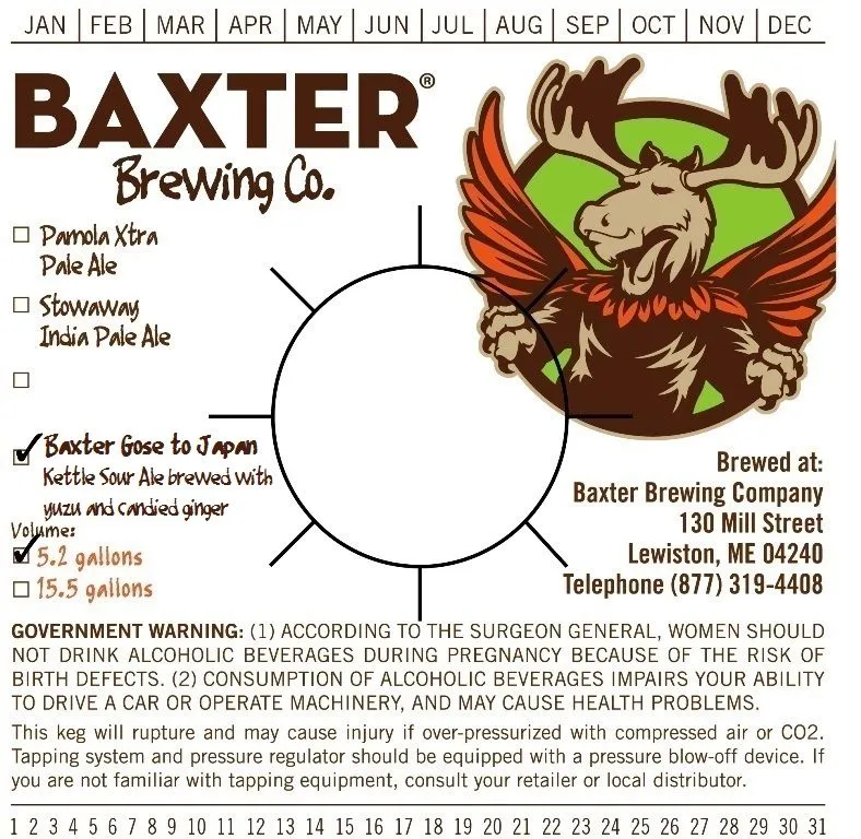 Baxter Gose to Japan label