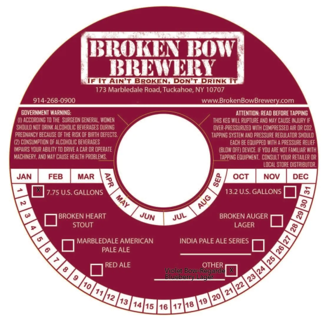 Violet Bow-Regarde Blueberry Lager label