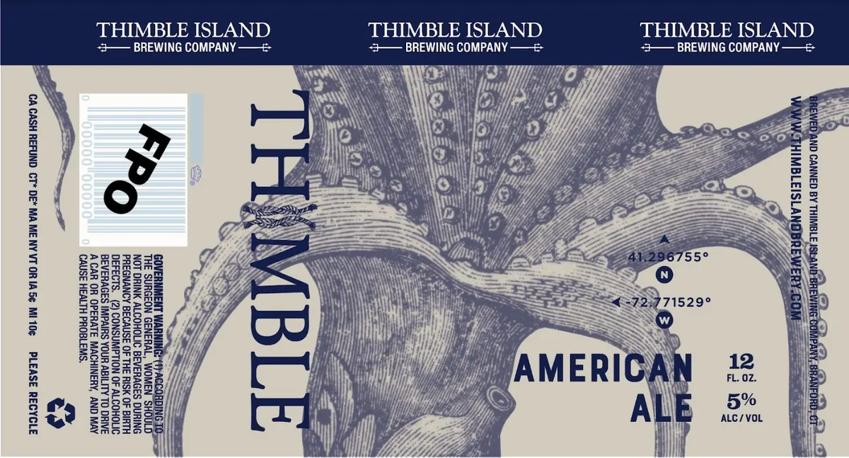 American Ale label art — THIMBLE ISLAND BREWING COMPANY