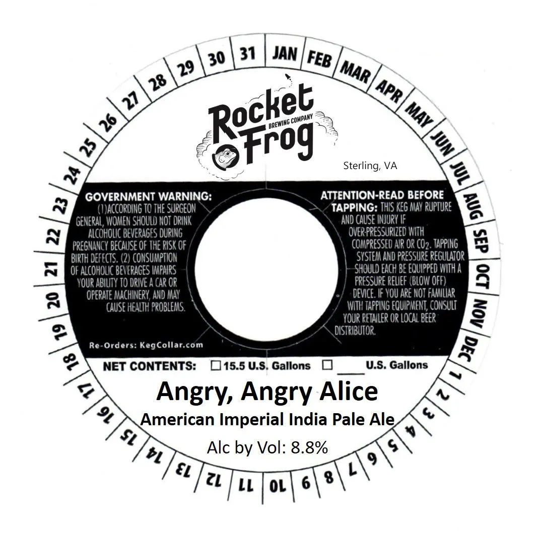 Angry, Angry Alice label