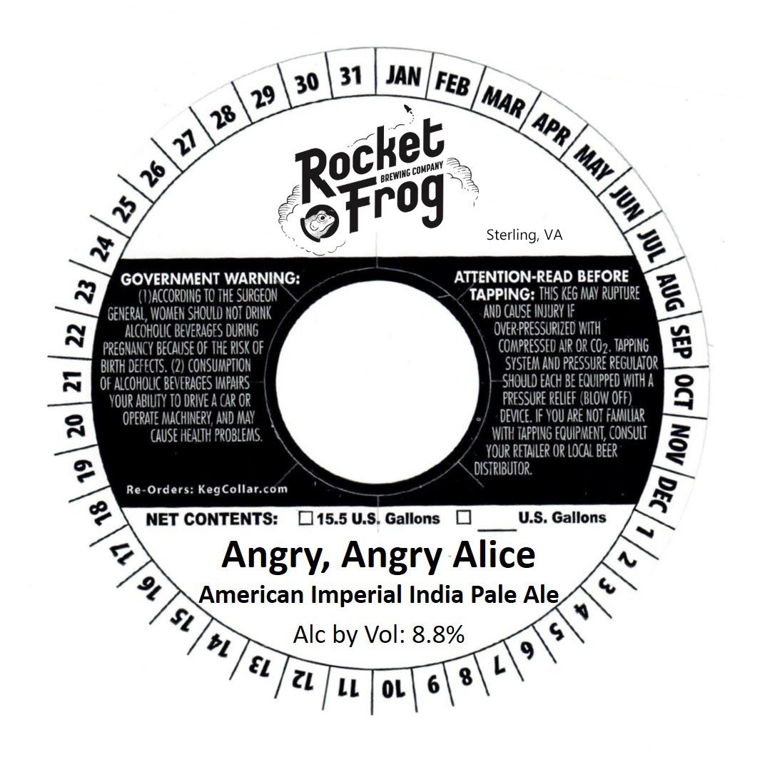 Angry, Angry Alice — full label as filed with TTB